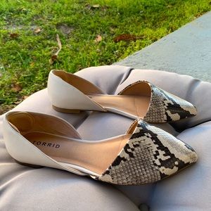 Snakeskin Faux Leather Flats